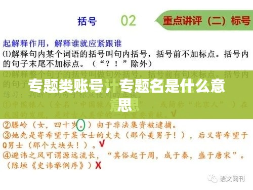 专题类账号,专题名是什么意思