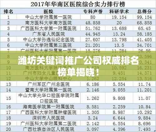 潍坊关键词推广公司权威排名榜单揭晓！